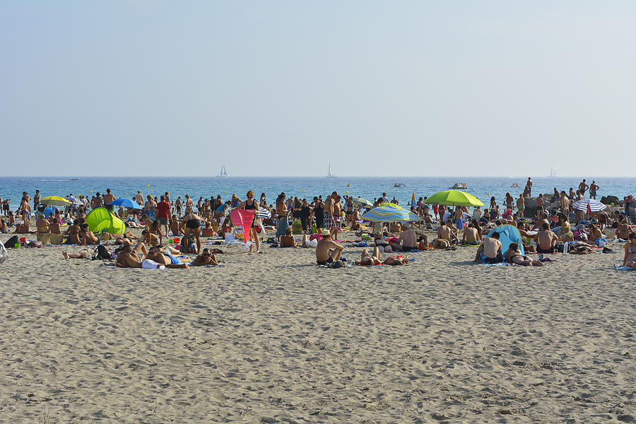 Beach with People in the Summer Photograph by Raimund Linke