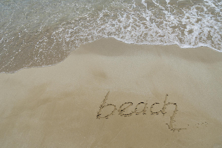 Beach, Written In Fine Sand Photograph by Adriana Mueller