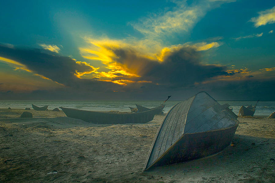 Beached Boats Digital Art by Steven Parker