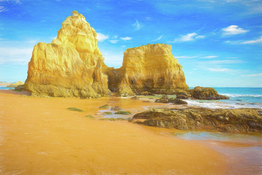 Beaches and cliffs of Praia Rocha, Algarve - 7 - Picturesque Edi Photograph by Jordi Carrio Jamila