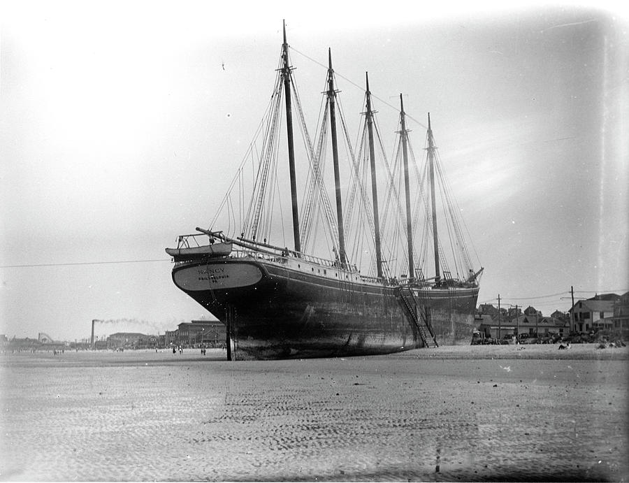 Beaching of the Schooner Nancy at Revere Beach MA 1927 Photograph by ...