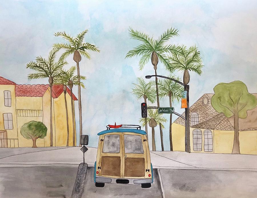 Beachtown Painting by Monica Martin