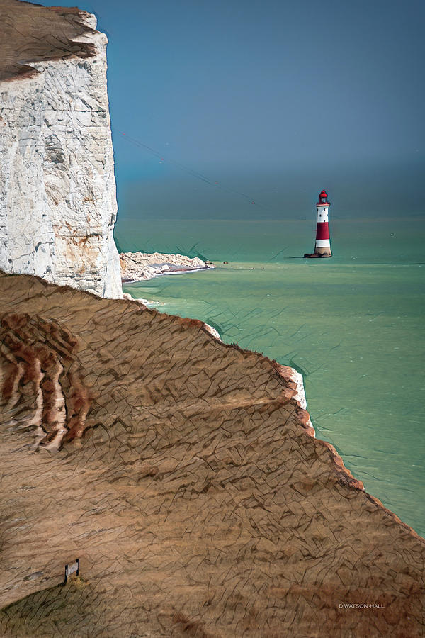 Beachy Head Lighthouse, Eastbourne, Uk Digital Art