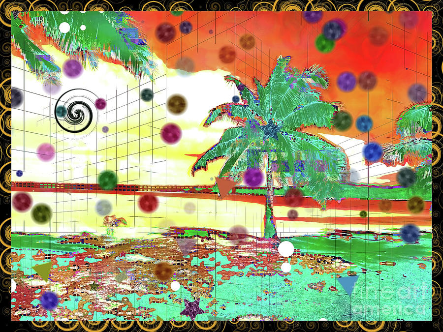 Beachy Palm Scene Digital Art by Sea Change Vibes