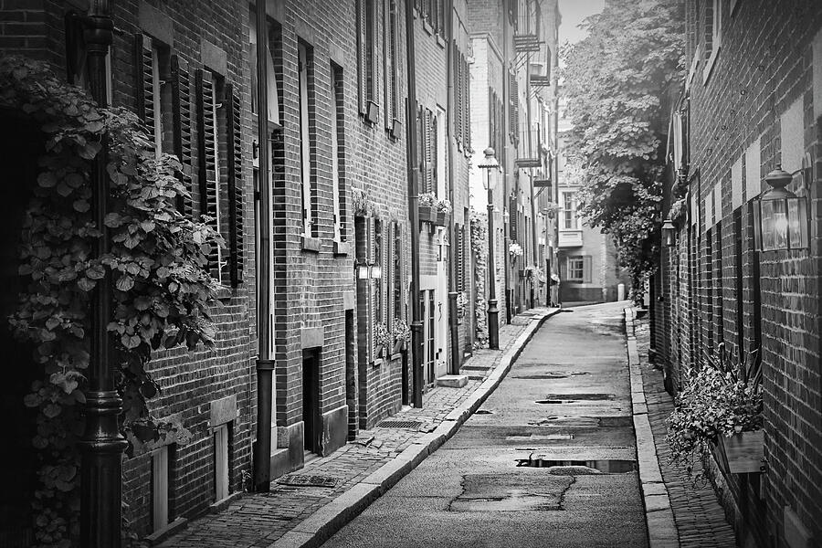 Beacon Hill Boston Black and White Photograph by Carol Japp