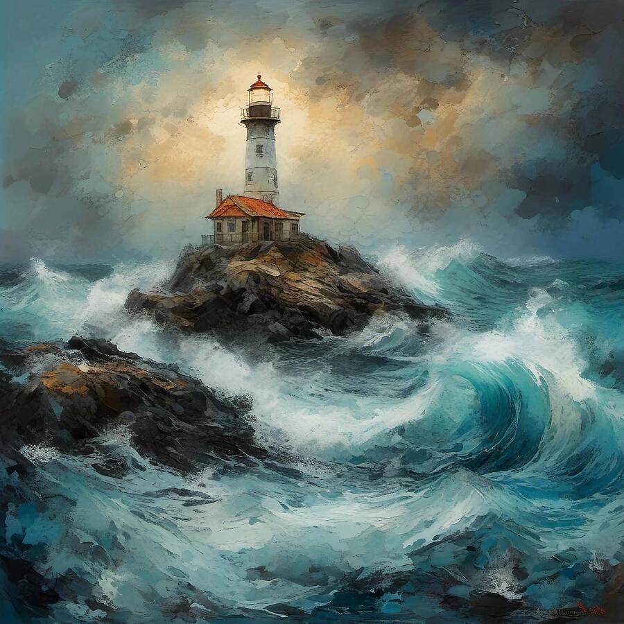 Beacon of Hope Lighthouse #1 Digital Art by Stephanie Fischer Beacon of Hope Lighthouse #1 Digital Art by Stephanie Fischer
