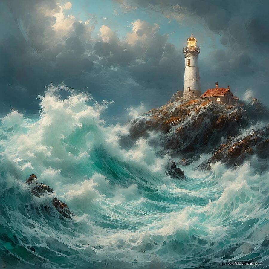 Beacon of Hope Lighthouse #5 Digital Art by Stephanie Fischer Beacon of Hope Lighthouse #5 Digital Art by Stephanie Fischer