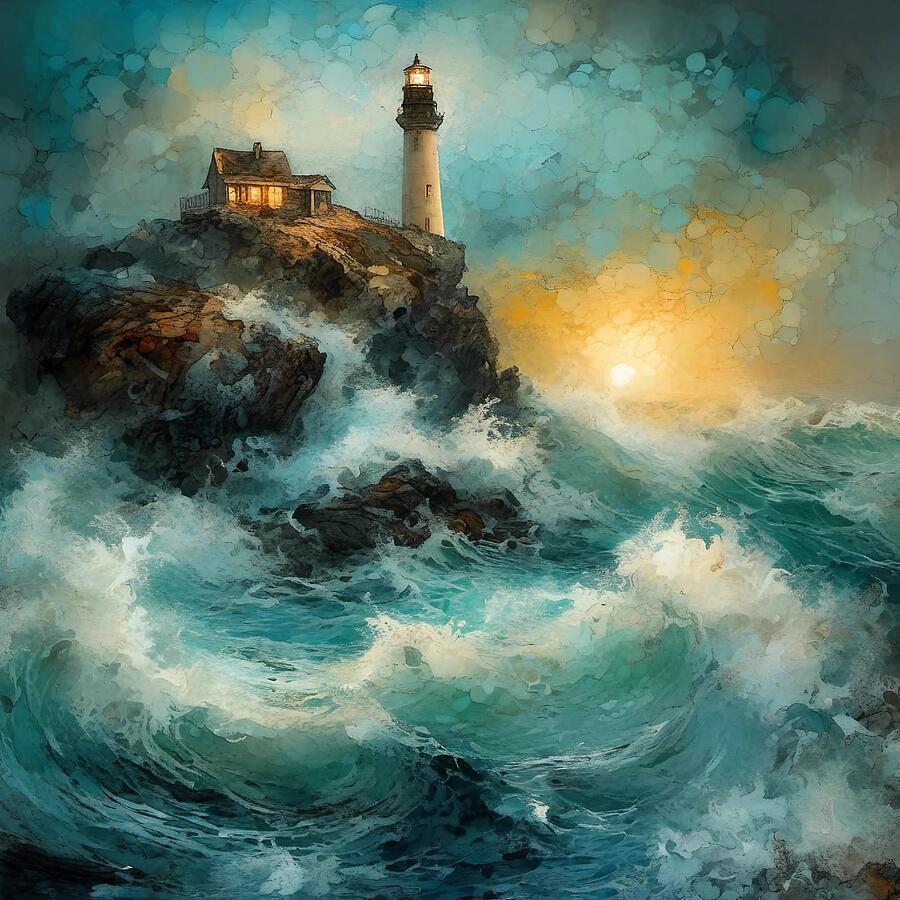 Beacon of Hope Lighthouse #6 Digital Art by Stephanie Fischer
