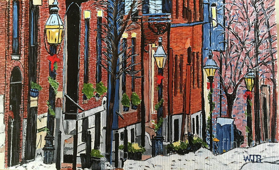 Beacon Street Boston Painting by William Bowers
