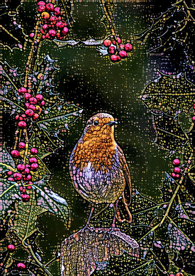 Beaded Bird Digital Art