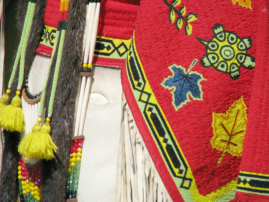 Beadwork on Native American dress Photograph by Sandra Leidholdt