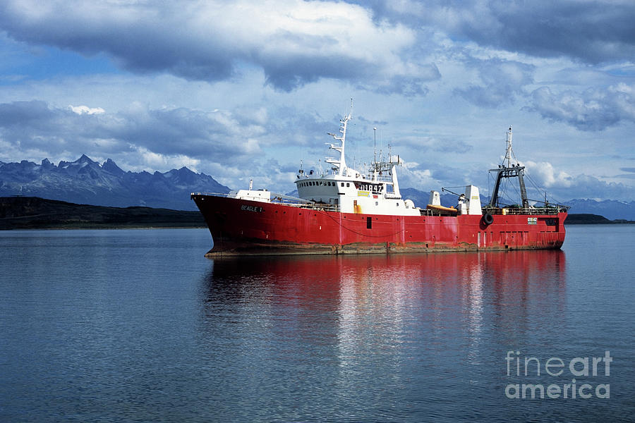 Beagle 1 trawler in the Beagle Channel Argentina Photograph by James Brunker