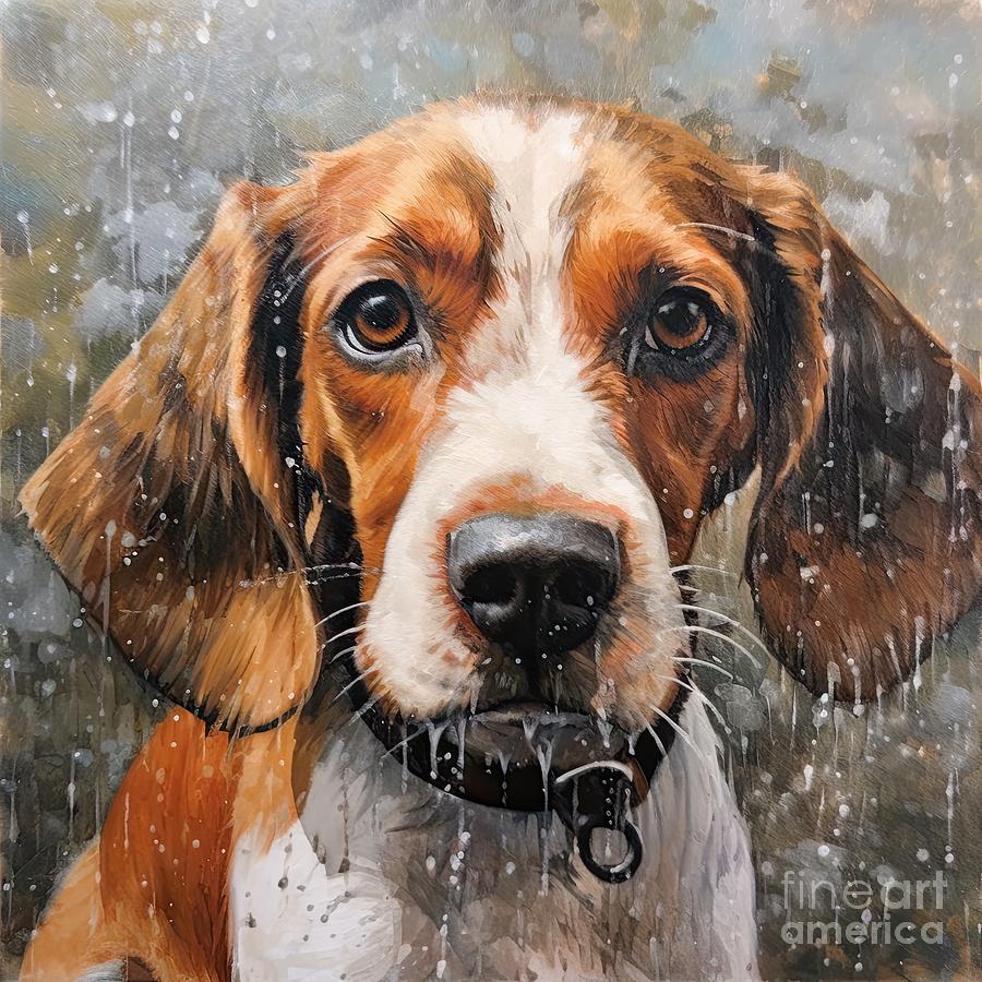 Beagle Caught in a Storm, Beauty in Wet Dogs Digital Art by Melanie ...