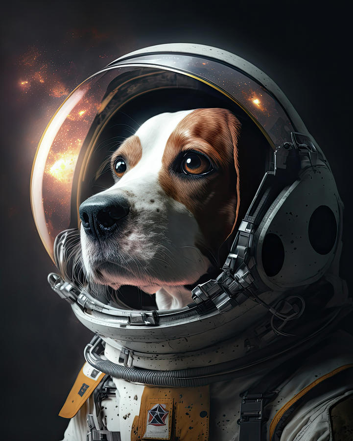 Beagle Dog Astronaut in A Space Suit Digital Art by Artwoof Prints Fine Art America