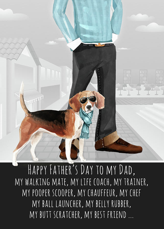 Beagle from the Dog Fathers Day Funny Dog Breed Specific Digital Art by Doreen Erhardt