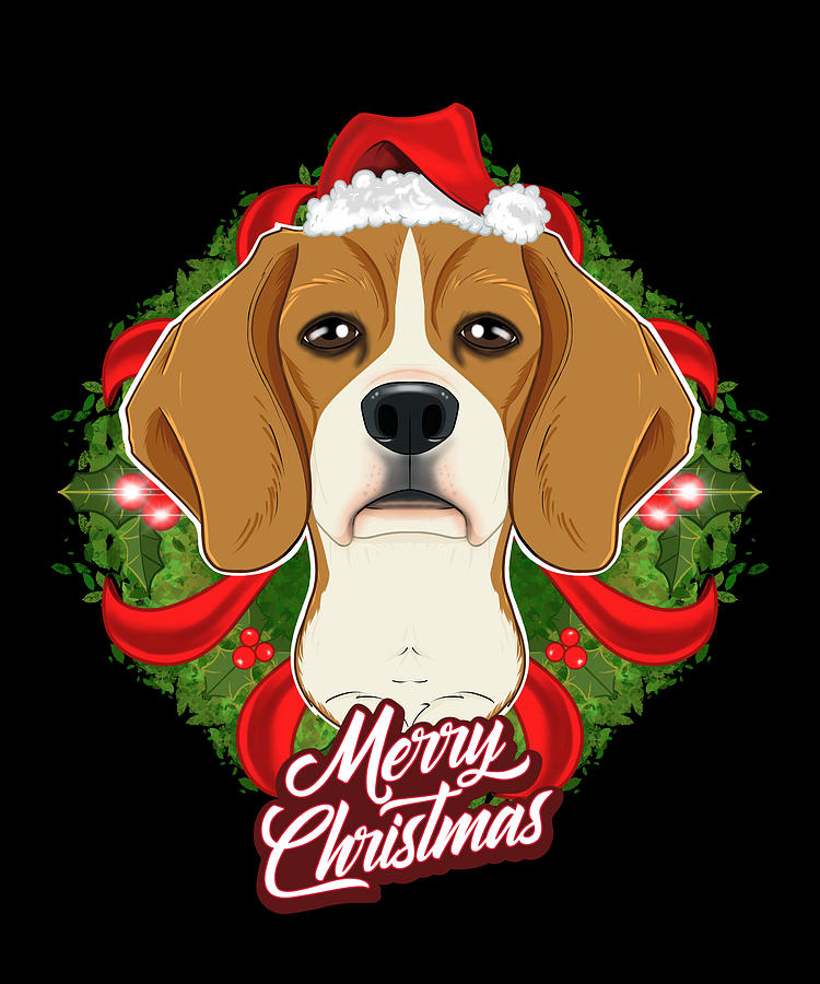 Beagle Lover I Merry Christmas Beagle Digital Art by Maximus Designs