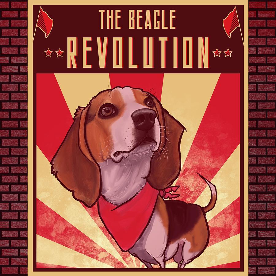Beagle REVOLUTION  Drawing by John LaFree