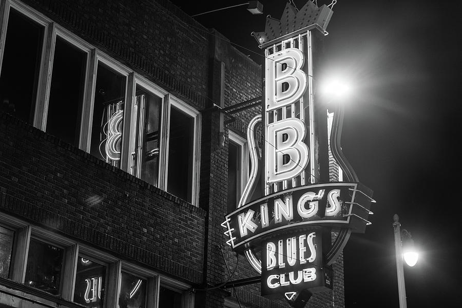 Beale Street Memphis Black and White BB Kings Photograph by John McGraw