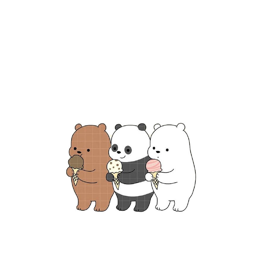 Bear And Panda Eating Ice Cream Drawing By Rajan Naik