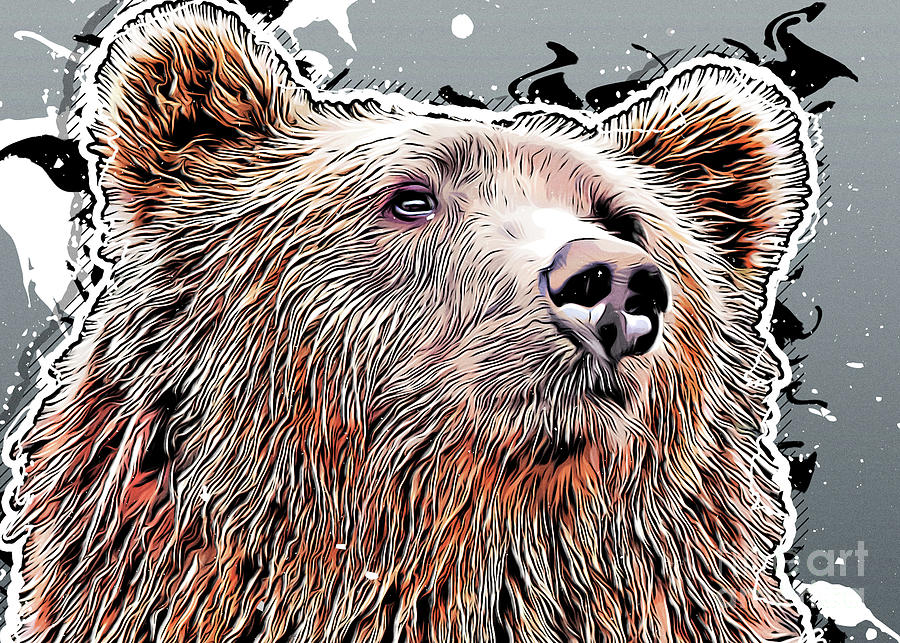 Bear Animals Art #bear Digital Art by Justyna Jaszke JBJart