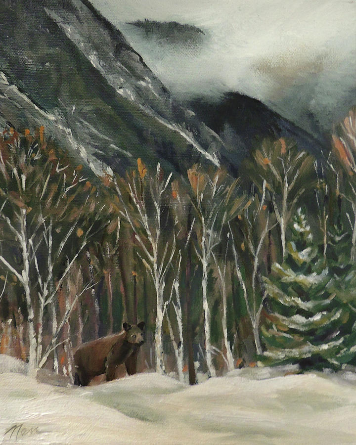 Bear at Franconia Notch New Hampshire Painting by Nancy Griswold