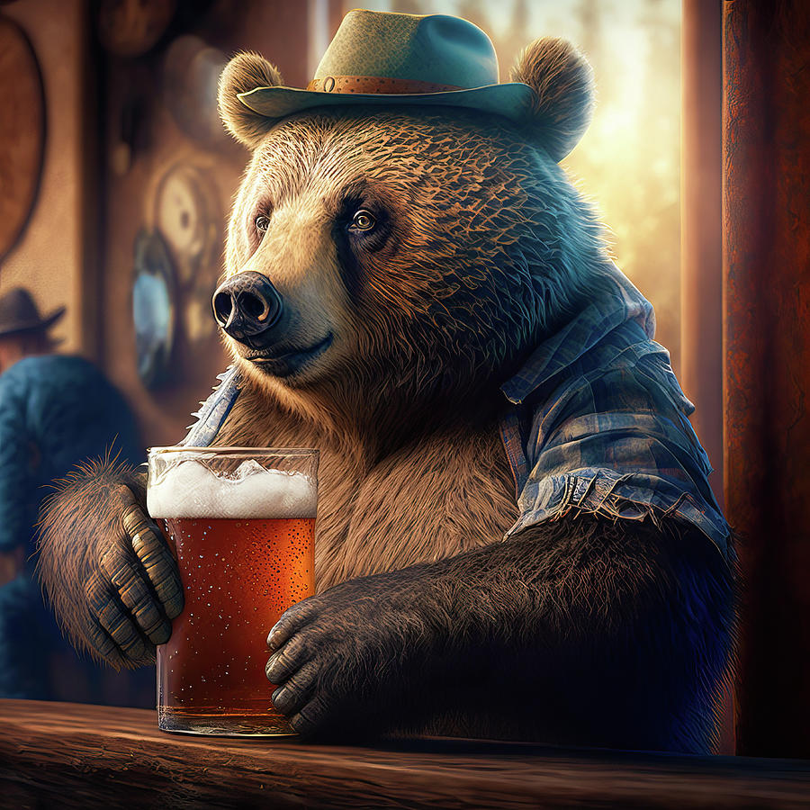 Bear Beer Buddy 02 Digital Art by Matthias Hauser
