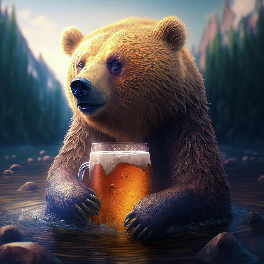 Bear Beer Buddy 03 Digital Art by Matthias Hauser