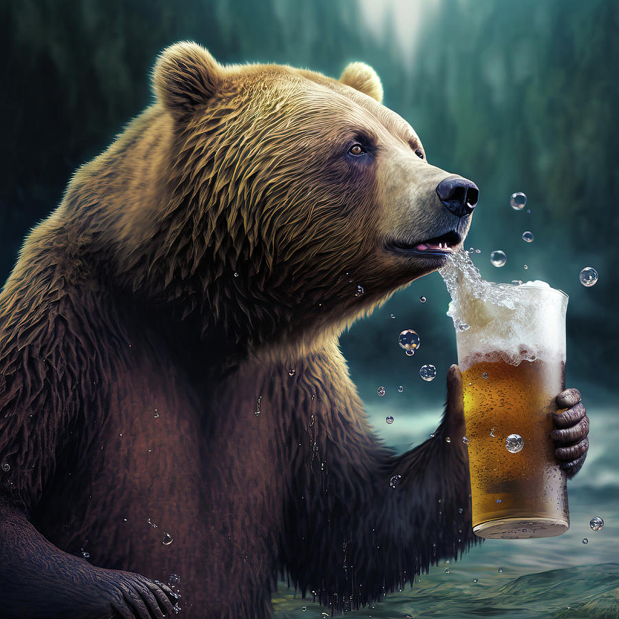 Bear Beer Buddy 04 Digital Art by Matthias Hauser