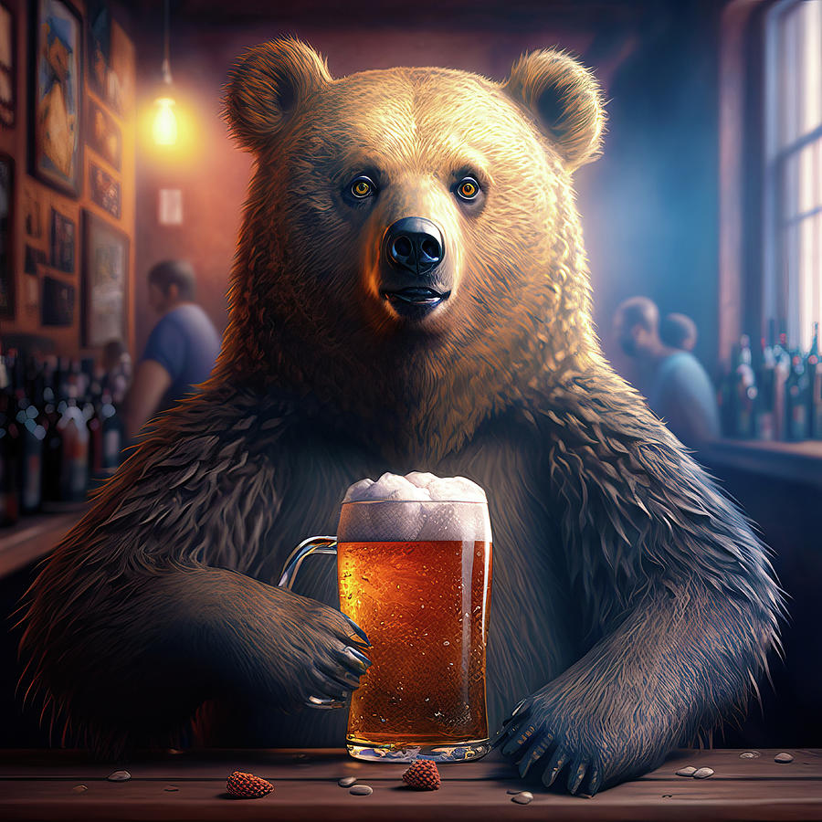 Bear Beer Buddy 05 Digital Art by Matthias Hauser