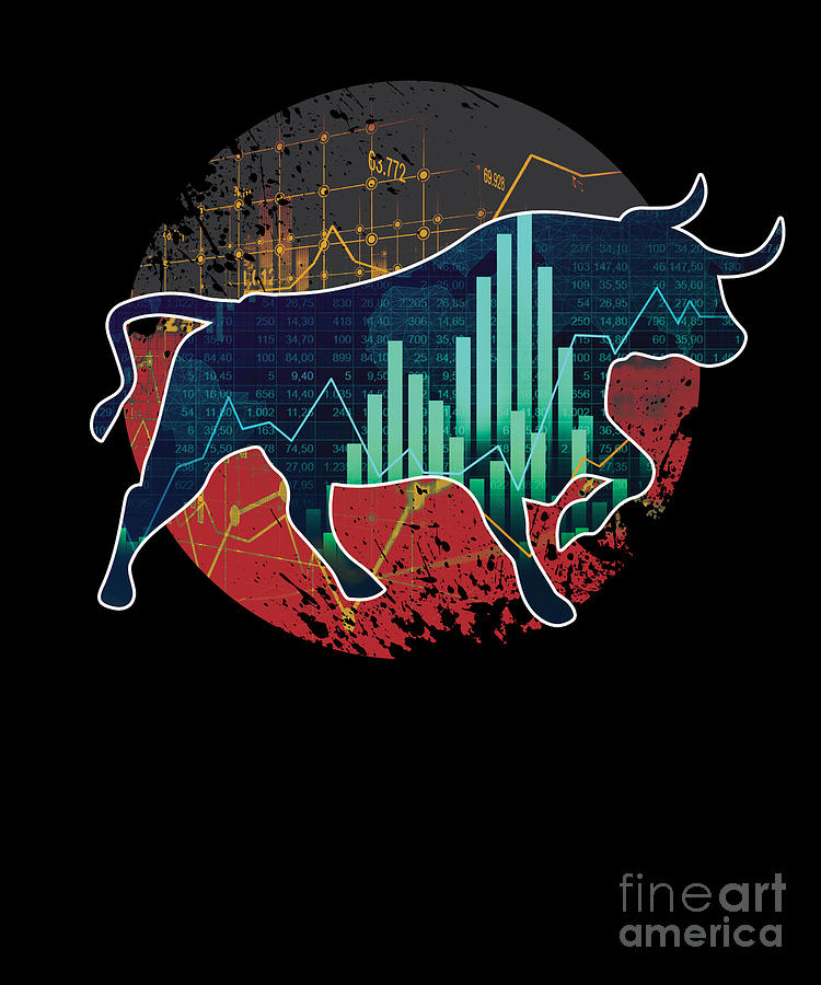 stock exchange bull drawing