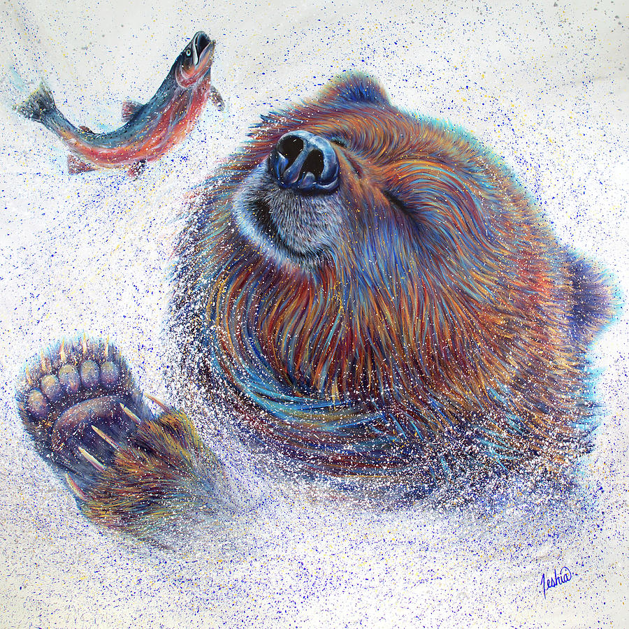 Bear Creek Buds Painting by Teshia Art