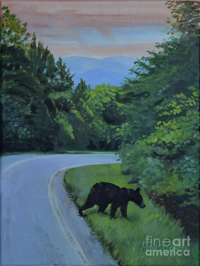 Bear Crossing Painting by Jan Dappen