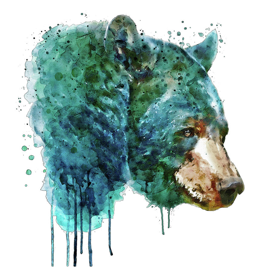 Bear Head Painting by Marian Voicu