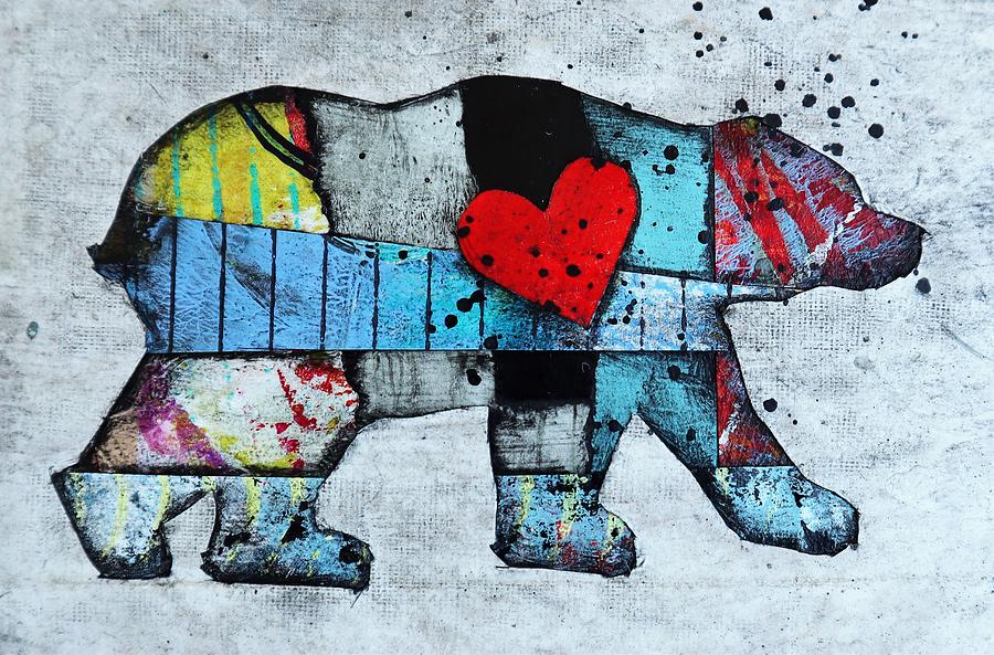 Bear Heart  Mixed Media by Laura Lein-Svencner