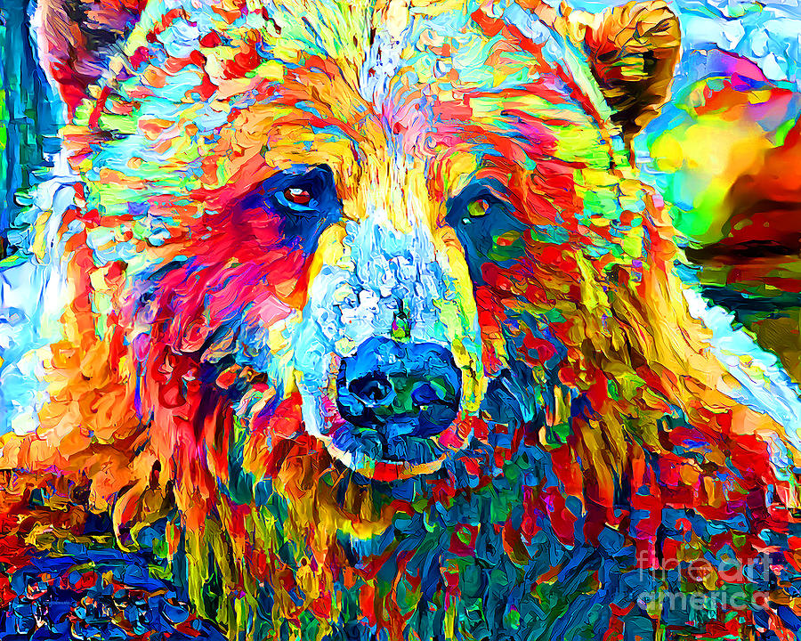 Bear in Vibrant Colors 20220131 Photograph by Wingsdomain Art and Photography