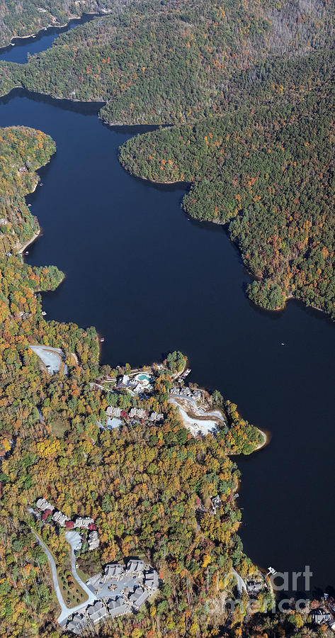 Bear Lake Reserve on Bear Creek Lake in Jackson County NC Aerial Photograph by David Oppenheimer