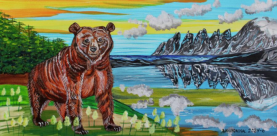 Mountain Painting - Brewhouse Yoga Bear by Mike Nahorniak