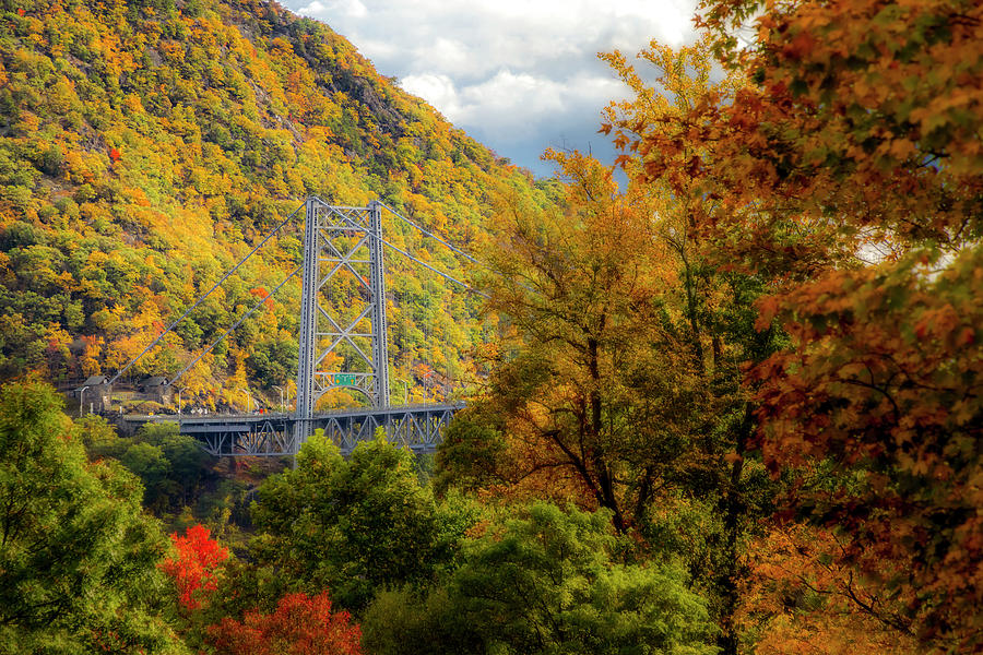 Bear Mountain Bridge Fall Photograph by Susan Candelario
