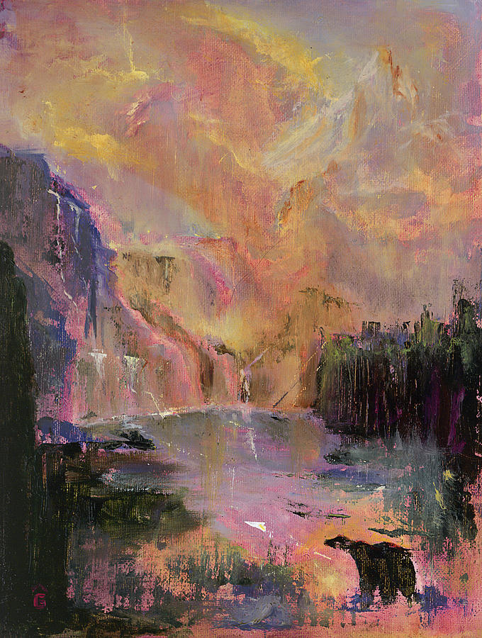 Bear Mountain Lake Painting by Glory Ann Penington