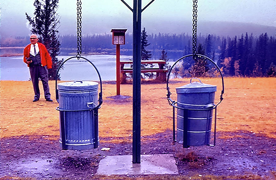 Bear Proof Garbage Cans Plus Tourist Photograph by Cathy Anderson