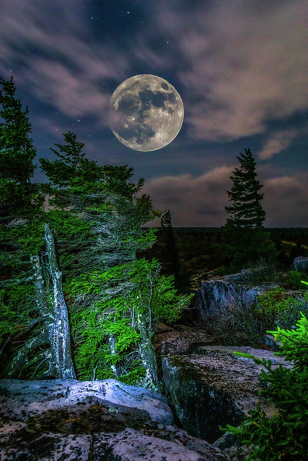 Bear Rocks Full Moon Photograph by Jason Funk