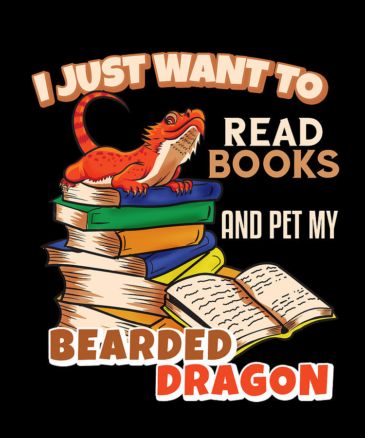 Bearded Dragon Books Reading Gift Digital Art By Henning Seiffert Art ...