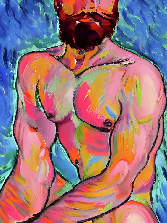 Bearded  Painting by Homoerotic Art