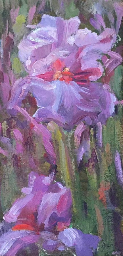 Bearded Iris's painted in Oil Painting by Jessica Keegan - Fine Art America