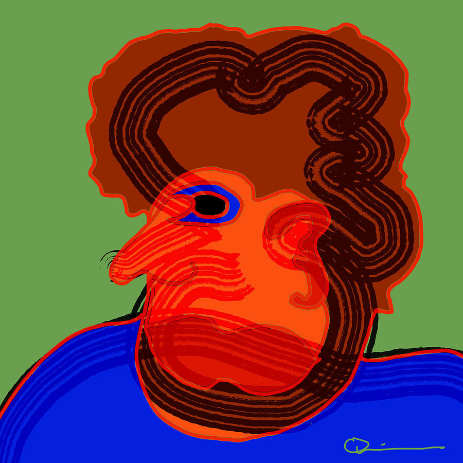 Bearded Man 2 Digital Art by Jeffrey Quiros