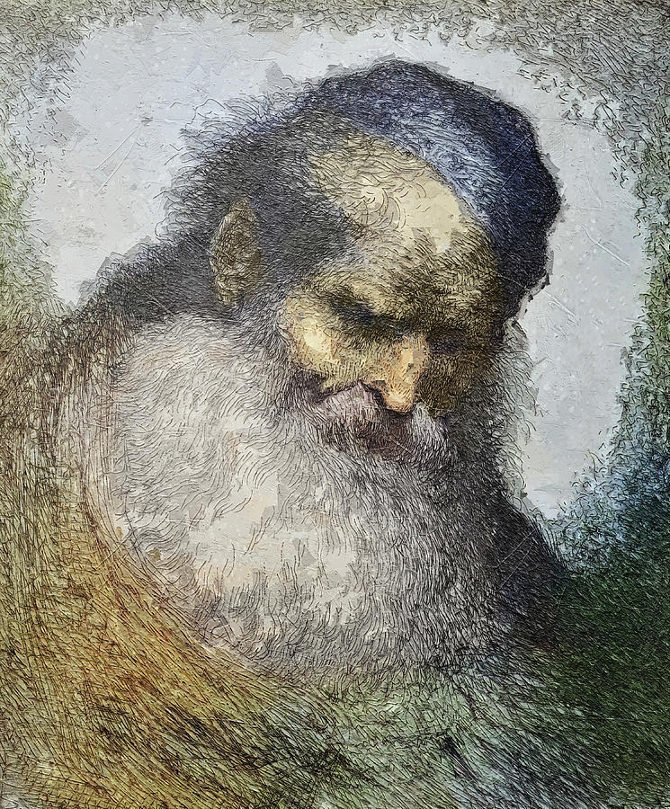 Bearded Old Man Painting by Dan Sproul