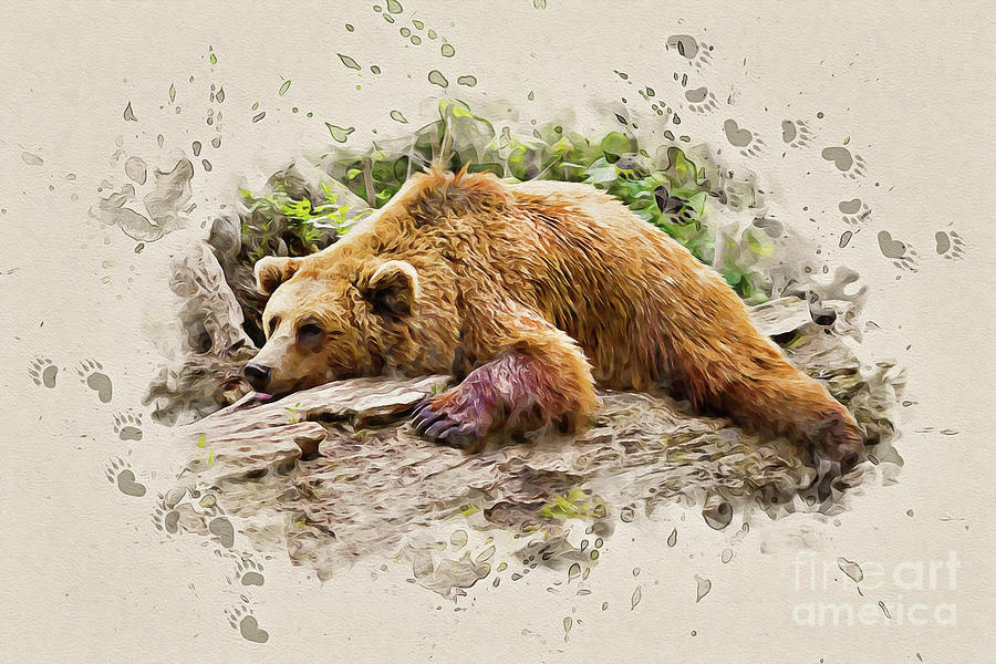 Bearly There Painting by Denise Dundon