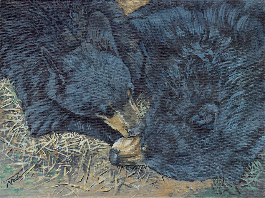 Bears Nap Painting by Nadi Spencer