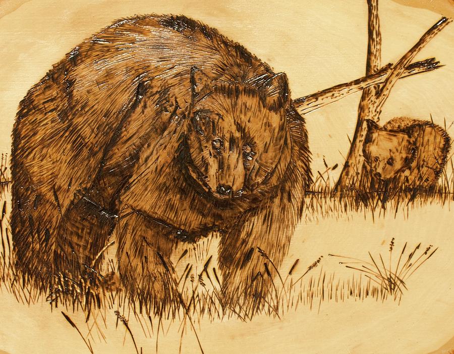 Bears Pyrography by Terry Frederick
