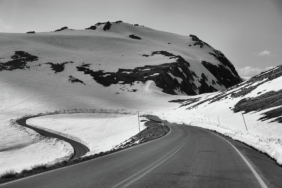 Beartooth Highway In Snow Black And White Photograph by Dan Sproul